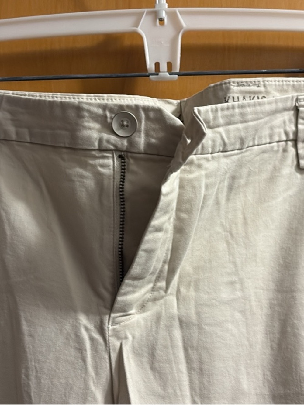 Women’s High-Rise Cream Chino Pants - Classic Straight Fit